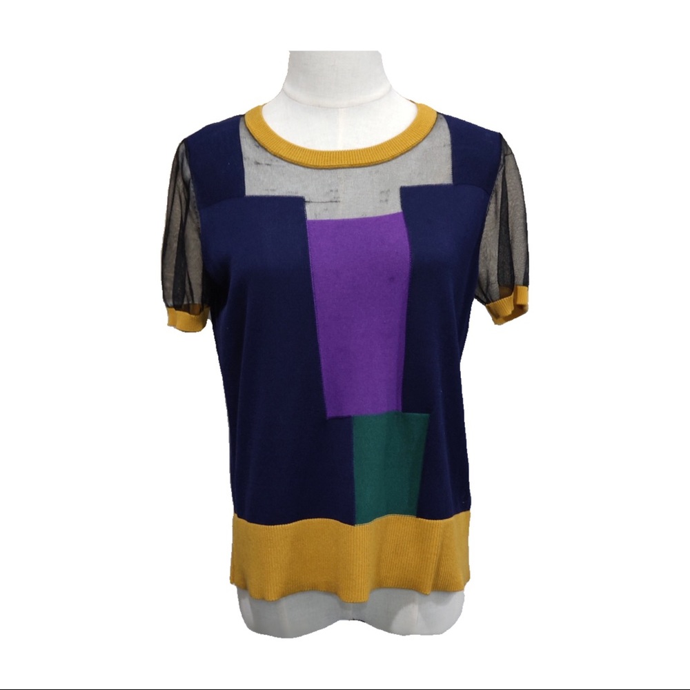 UN3D Block color summer knit tops